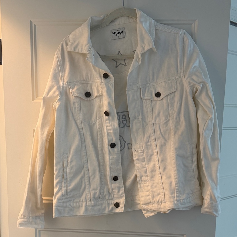 Women's Crazy in Love White Denim Jacket